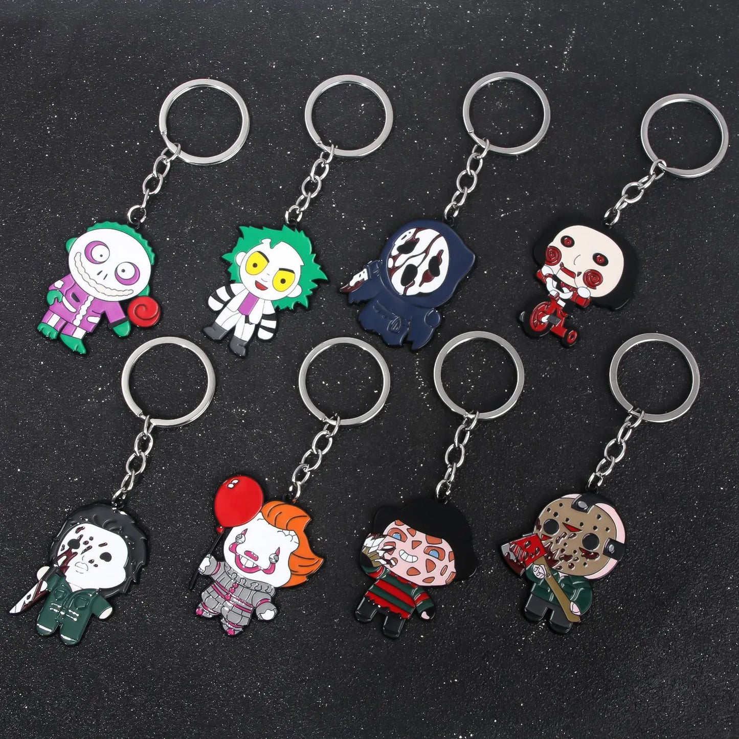 New Cartoon Anime Horror Killer Enamel Keychain Pendant Jack the Ripper Black Friday Keyring Cosplay Props Men Women Bag Jewelry