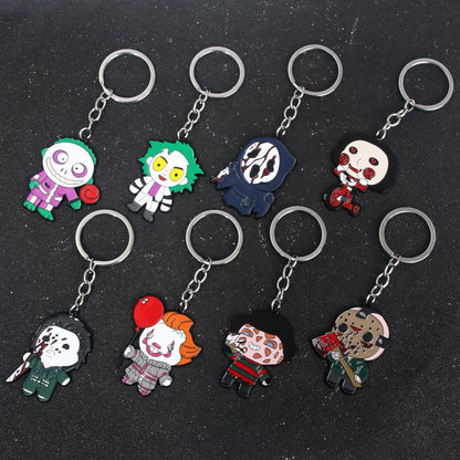 New Cartoon Anime Horror Killer Enamel Keychain Pendant Jack the Ripper Black Friday Keyring Cosplay Props Men Women Bag Jewelry