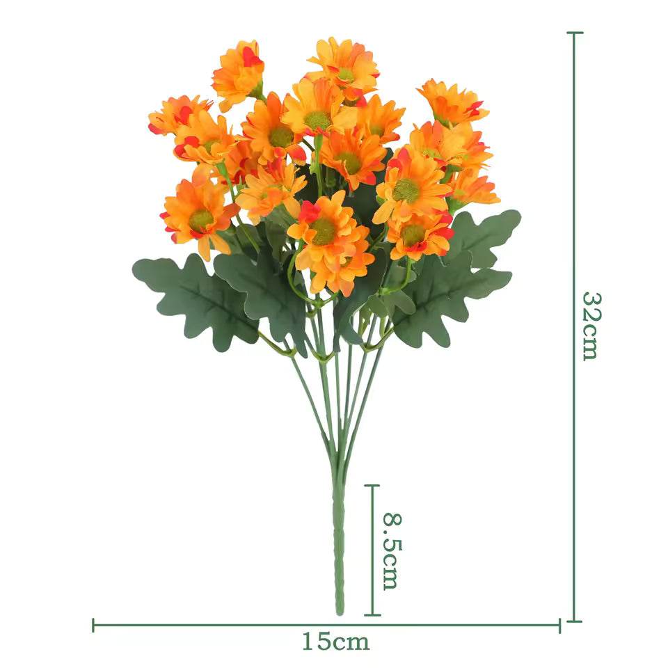 SunsetBloom Everlasting Outdoor Mums – Lifelike Artificial Flowers for Garden & Patio Decor