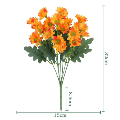 SunsetBloom Everlasting Outdoor Mums – Lifelike Artificial Flowers for Garden & Patio Decor