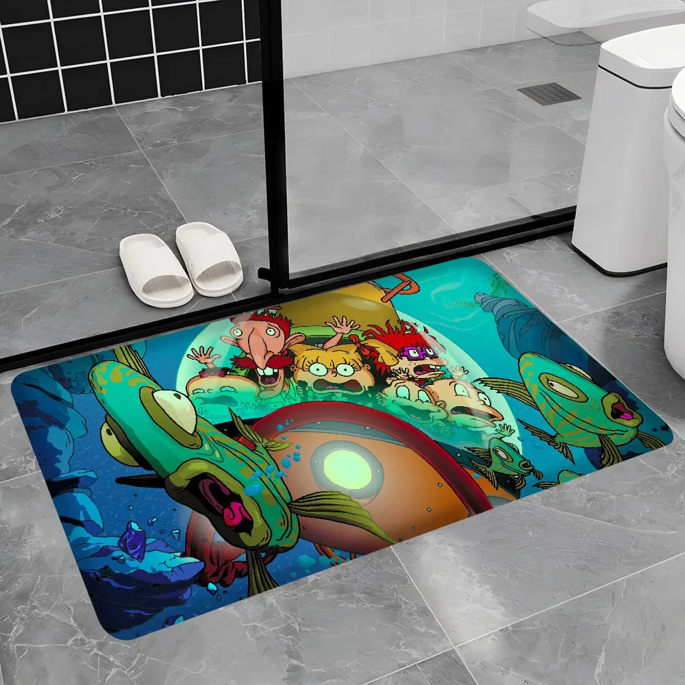 R-Rugrats Hallway Carpet Non-Slip Laundry Room Mat Laundry Decor Balcony Child Living Room Toilet Rug