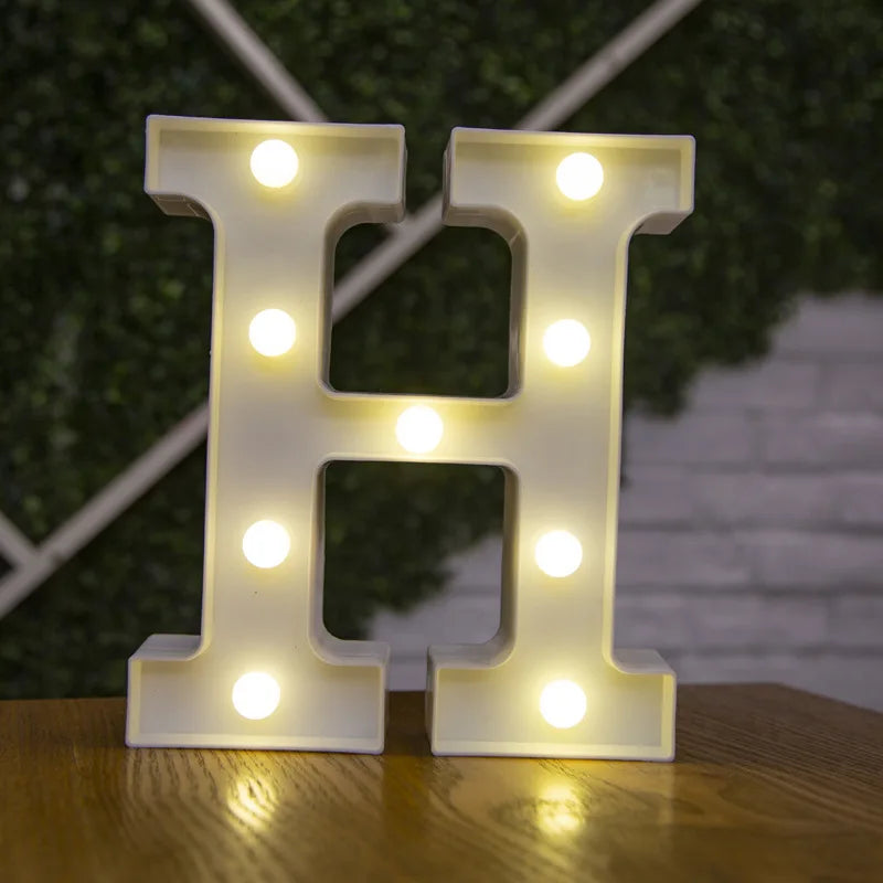 Decorative Letters Alphabet Letter LED Lights Luminous Number Lamp Night Light Wedding Proposal Party Baby Bedroom Decoration