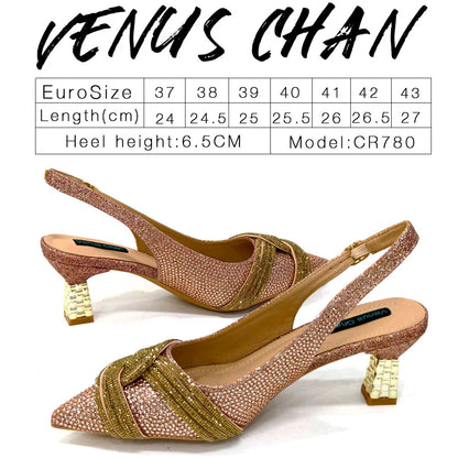 Women's Shoes and Bag Set with Rhinestone