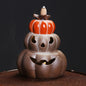 LED Lamp Pumpkin Halloween Waterfall Backflow Incense Burner