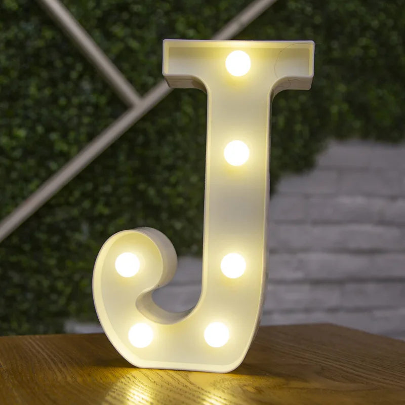 Decorative Letters Alphabet Letter LED Lights Luminous Number Lamp Night Light Wedding Proposal Party Baby Bedroom Decoration