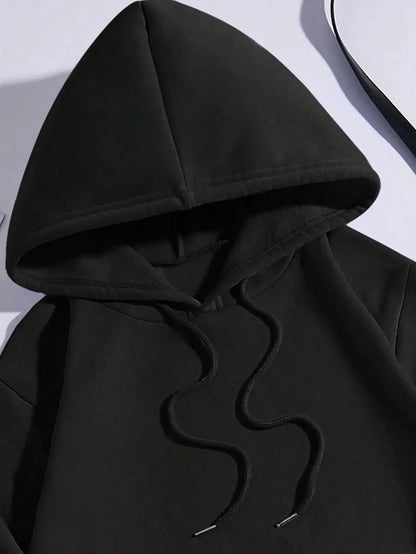 Devotee Letter Printed Hoodie - Trendy Sportswear
