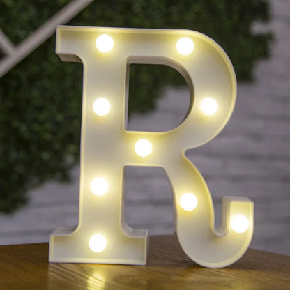 Decorative Letters Alphabet Letter LED Lights Luminous Number Lamp Night Light Wedding Proposal Party Baby Bedroom Decoration