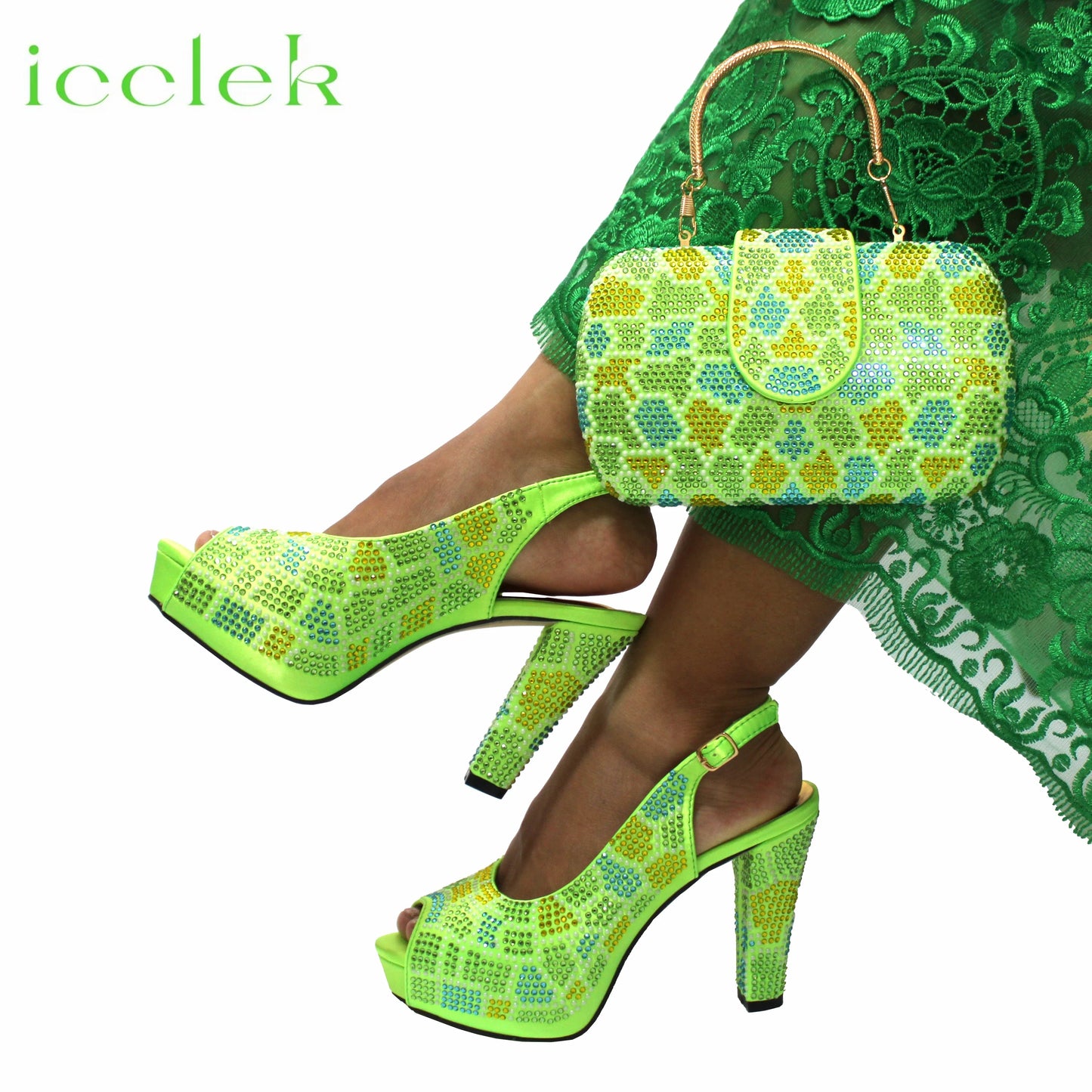 New Arrival Peep Toe Women's Shoes & Bag Set