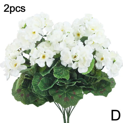 Artificial Geranium Red Pink Flowers Plant Artificial Flower Silk Fake Hydrangea Begonia Flower Home Office Wedding Decoration