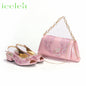 Elegant Low Heels Ladies Shoes And Bag Set