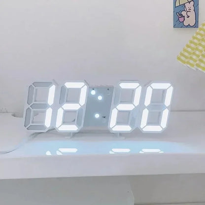 LED Digital Wall Clock - Modern Alarm Clock for Bedroom & Living Room