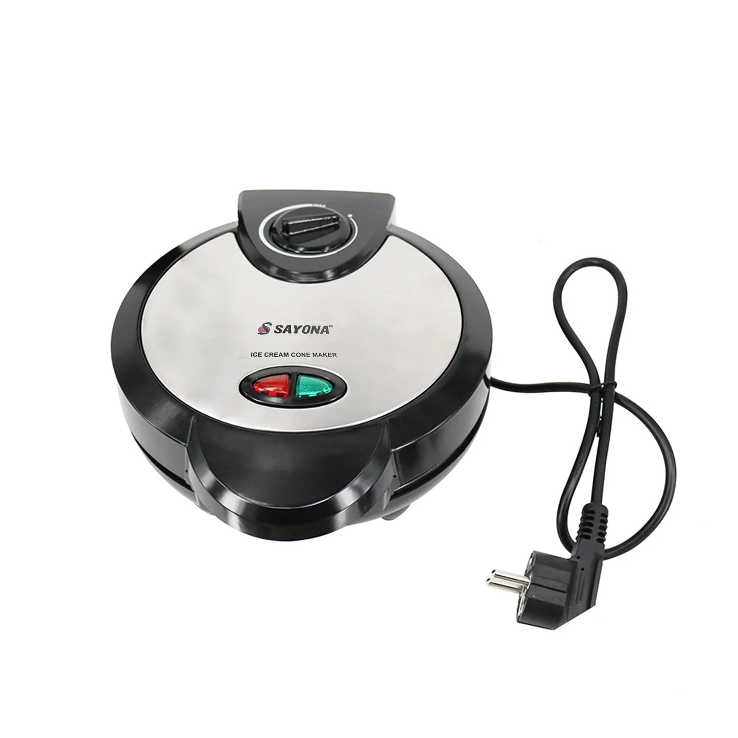 1200W Electric Ice Cream Cone Maker with Roller Waffle Cone and Bowl Maker Nonstick Waffle Baking Iron Machine Stainless Steel