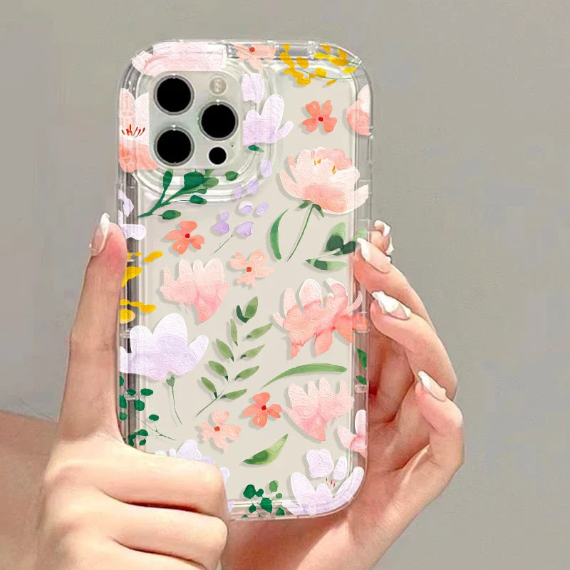 Flower Clear Cover Soft Fundas Phone Case