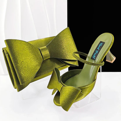 Lastest Italian Style Ladies Shoes with Matching Bag Set HVB1-1