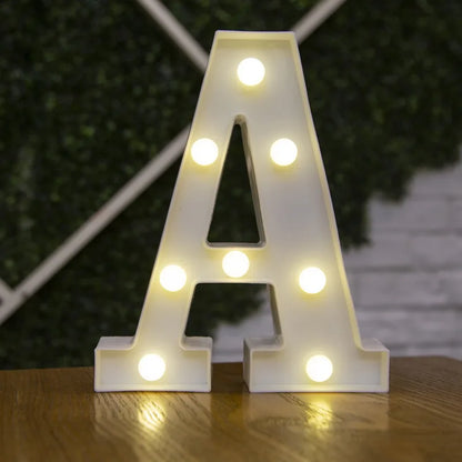 Decorative Letters Alphabet Letter LED Lights Luminous Number Lamp Night Light Wedding Proposal Party Baby Bedroom Decoration