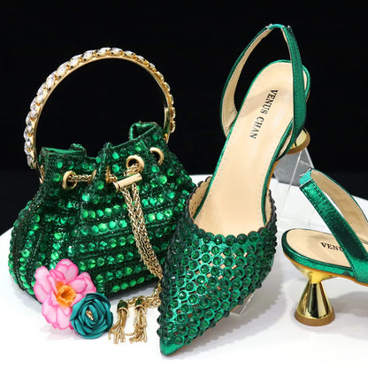 New Diamond Design Shoe and Bag Set