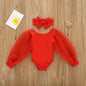Newborn Baby Girl Clothes Spring Autumn Fashion Long Sleeve Bodysuit Lovely Jumpsuit Headband  2pcs Baby Girl Outfit Set