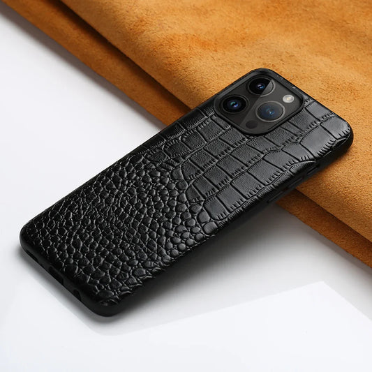 Genuine Leather iPhone Case for Apple iPhone 14 13 12 11 Pro Max Mini X XR XS 6S 7 8 SE 2020 Back Cover
