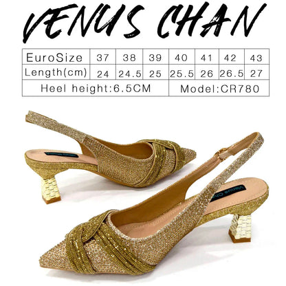 Women's Shoes and Bag Set with Rhinestone