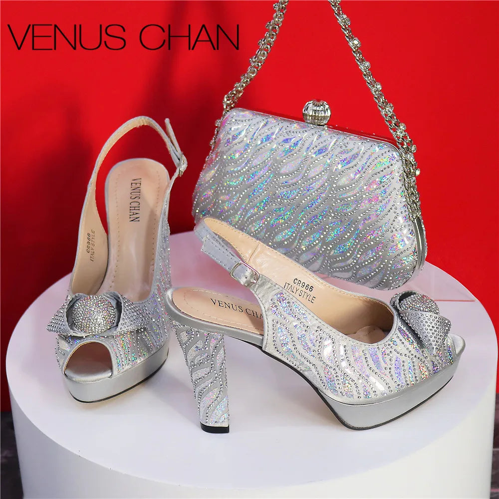 New Fashionable Ladies Shoes Matching Bag Set
