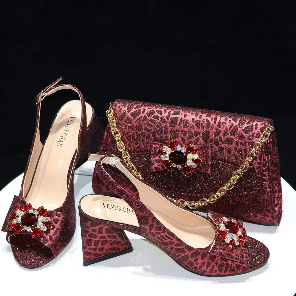 High Quality Ladies Shoes And Bags Set HRE1-5