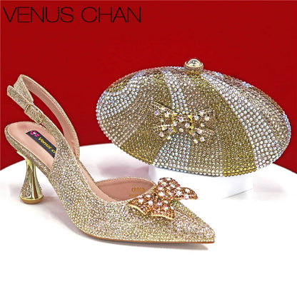 Italian Design Women's High Heels And Exquisite Clutch Bags