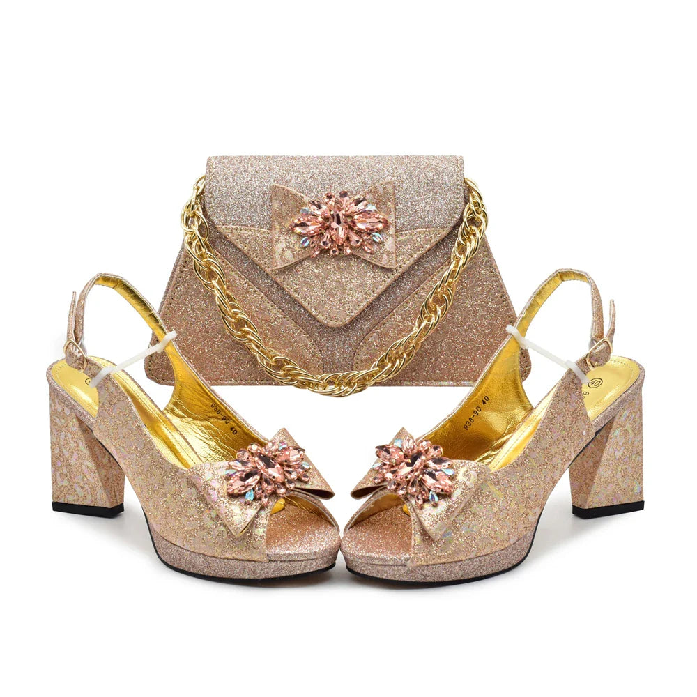 New Italian Shoe and Bag Set New HCV1-2