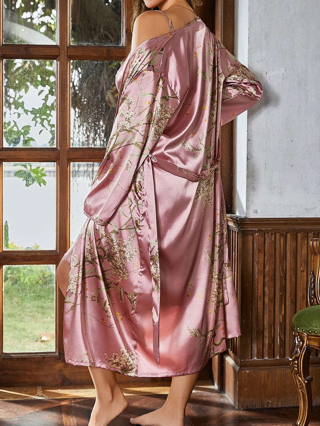 The Soft Life Set – Satin Robe & Nightgown Duo by KUSHIE