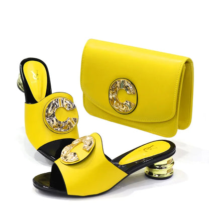 Latest Italian Design Fashion African Shoes and Bags Set