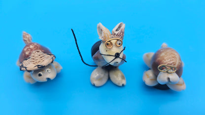 Seashell Critter Magnets – Coastal Home Decor Turtle or Kitty 1.5–2"