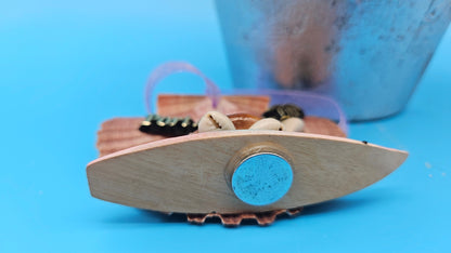 Christmas Ornament & Magnet – Port Aransas Scallop Shell Turtle Surfboard Coastal Holiday Decor 3-4"