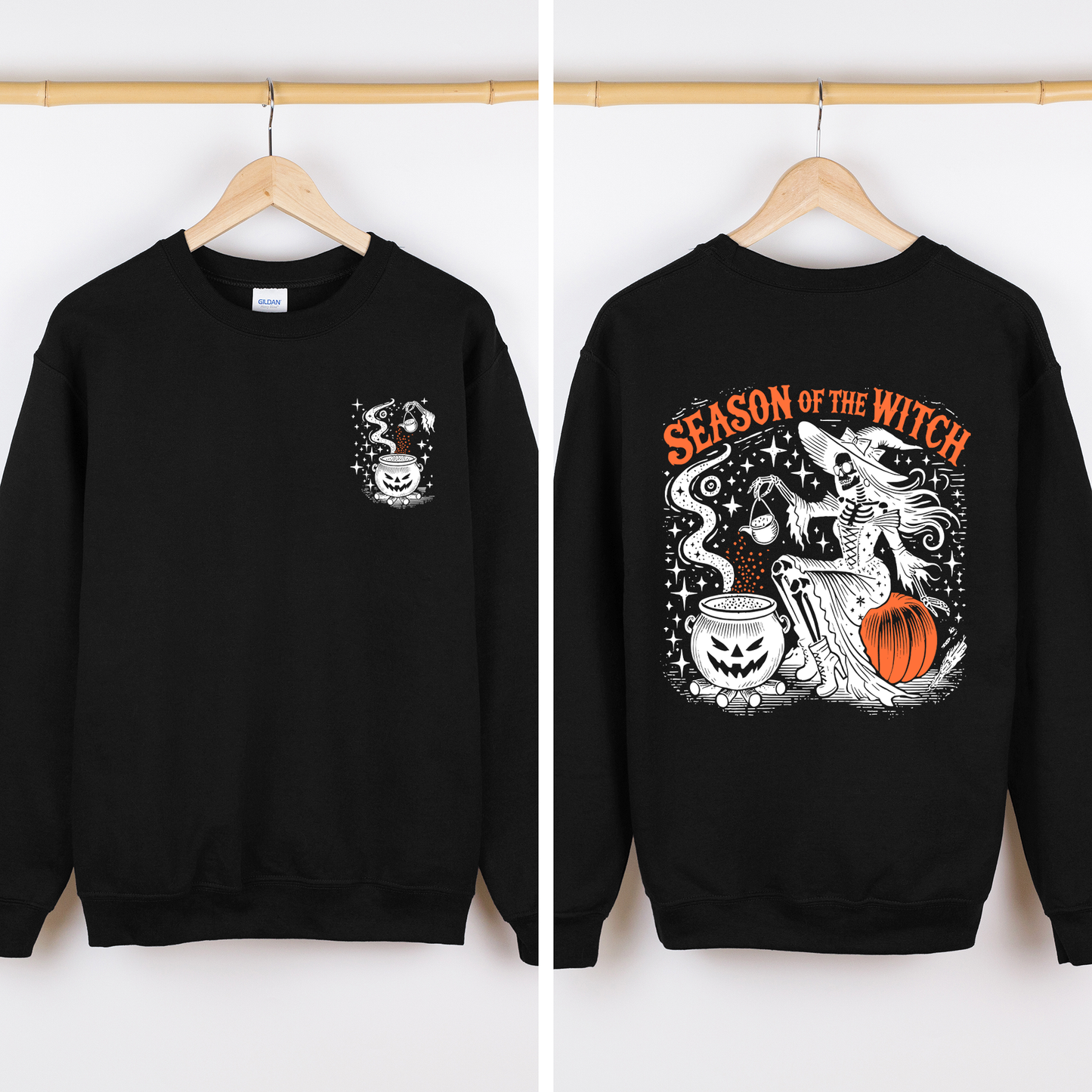Season of the Witch, Halloween, Front and Back, Spooky Sweatshirt
