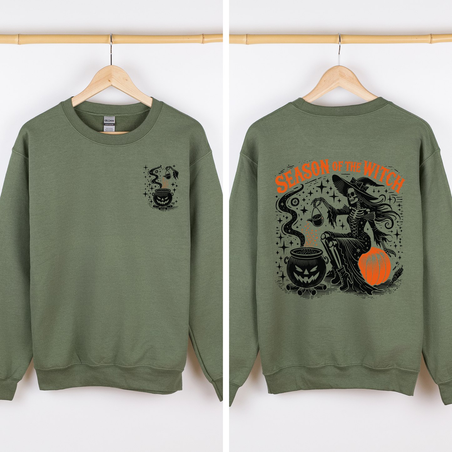Season of the Witch, Halloween, Front and Back, Spooky Sweatshirt