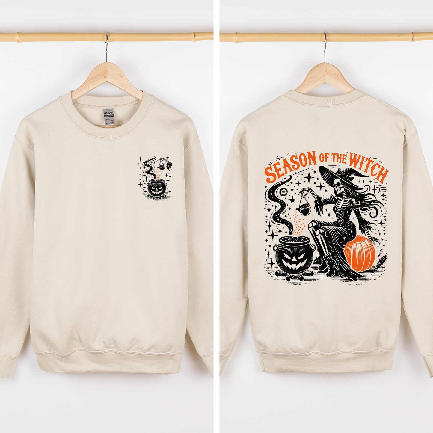 Season of the Witch, Halloween, Front and Back, Spooky Sweatshirt