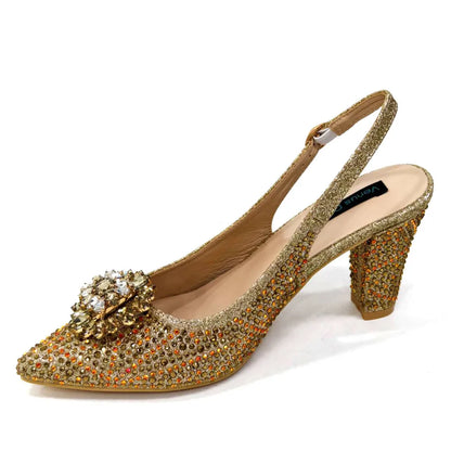 Italian Shoes and Bags Matching Set Decorated