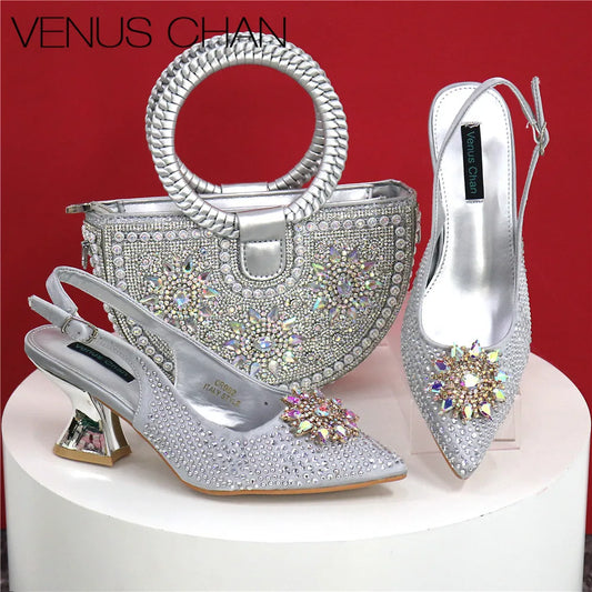 Italian Design Shoes And Bag Paired With Handmade Petal Clutches