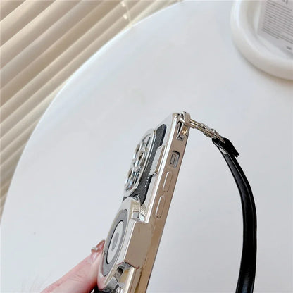 Luxury Retro Stereo Camera Hand with Lanyard Phone Case