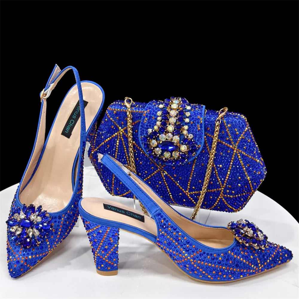 Lastest Italian Style Ladies Shoes with Matching Bag Set HDF1-38