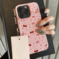 Cherry Leather Cute Heart Bow Cover Phone Case