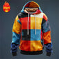 Men's hoodie 3D printed simulation sewing plaid sweatshirts fashion men's clothing
