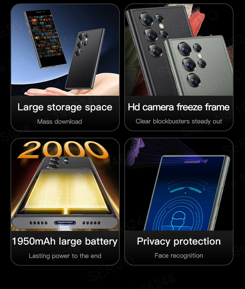 SERVO S24 Mini Pocket Smartphone 2GB 16GB 4G Netcom Android Native System MT6737 WIFI Hotspot Small Palm Smart Phones New Update