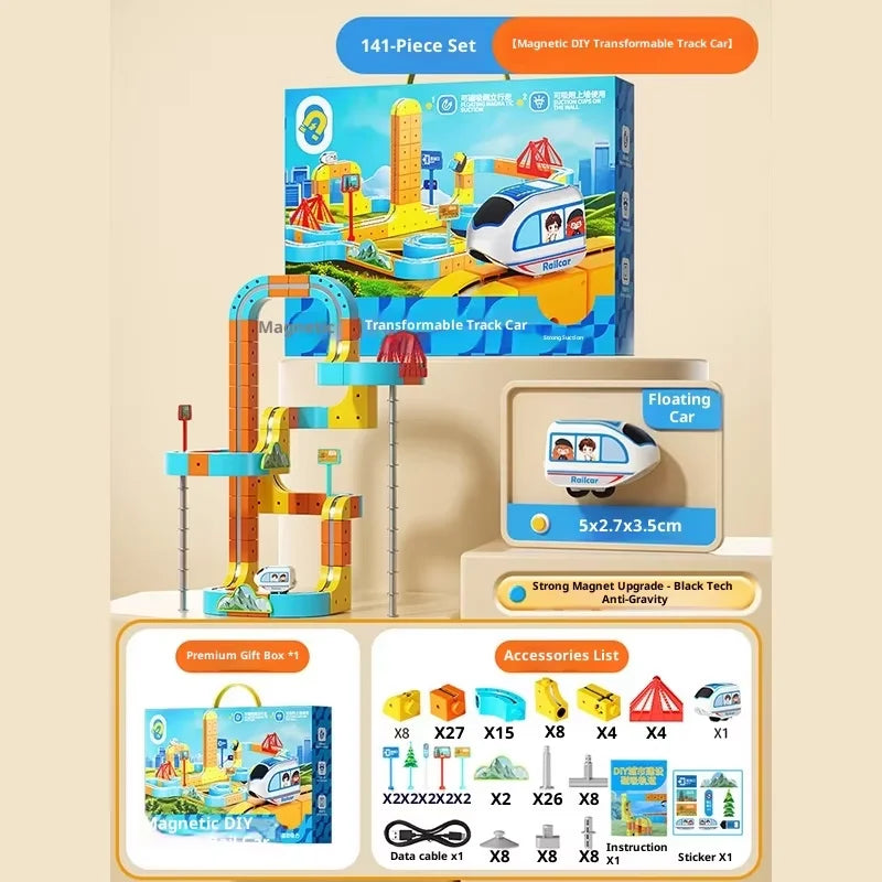 New Children'S Educational Electric Magnetic High-Speed Train Magic Track Cube Diy Magnetic Assembly Toy For Boys And Girls
