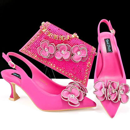 Italian Shoes And Bag Sets With Stones HQS1-28