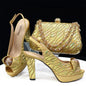 Peep Toe Women's Shoes with Matching Bag Set