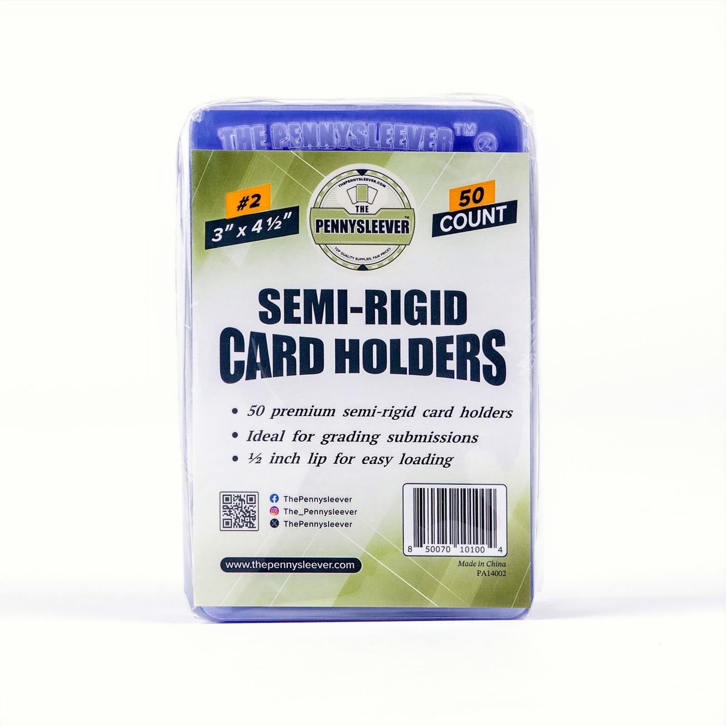 Semi-Rigid Card Holder #2 (3'' x 4¹⁄₂'') (50 count)