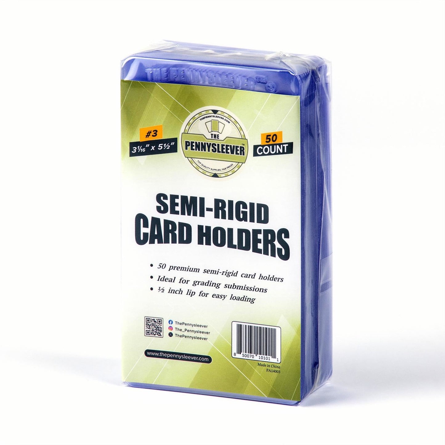 Semi-Rigid Card Holder #3 (3¹⁄₁₆'' x 5¹⁄₂'') (50 count)