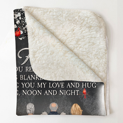 A Hug From Heaven - Human Memorial Personalized Custom Blanket - Memorial Gift For Family For Christmas