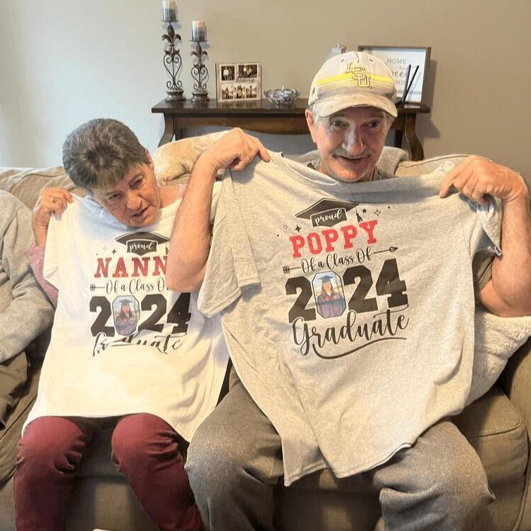 Custom Photo Senior Family Graduation - Personalized Custom T Shirt - Birthday, Loving, Funny Gift for Grandma/Nana/Mimi, Mom, Wife, Grandparent