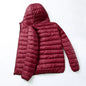 Lightweight Down Cotton Coat Men's Winter Cropped Jacket Stand Collar Hooded Outerwear