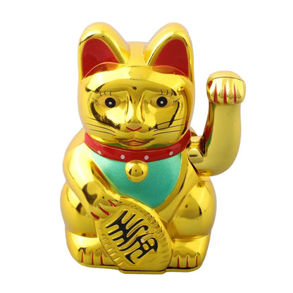 Solar Powered Automatic Waving Cat Beckoning Fortune Cat Lucky Cat For Office Decor Car Ornament Birthday Gift Home Decoration